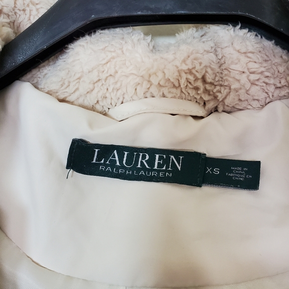 Cream Ralph lauren down/fowl filled winter coat. Xs - Picture 10 of 11